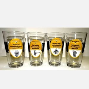 Vintage heavy Weight Football Rules 16 oz gkasses